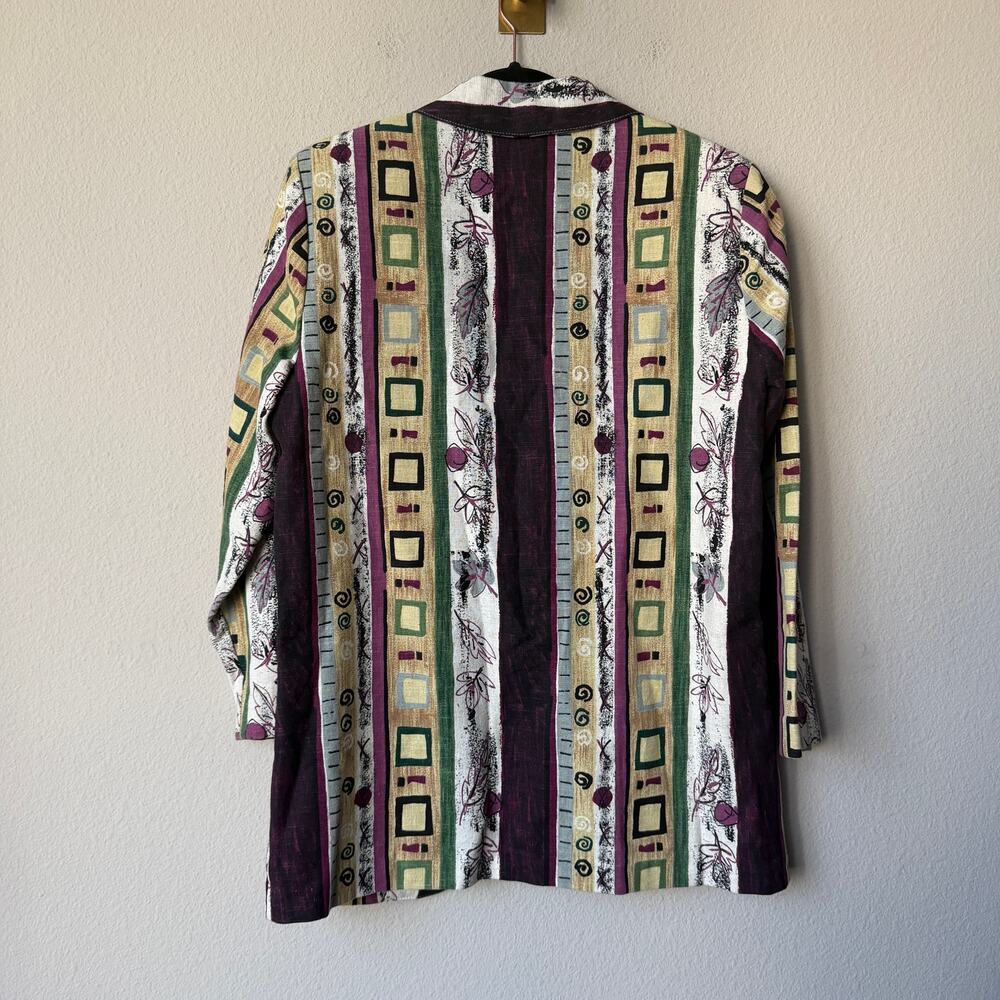 Vintage Danielle B Multicolor Abstract Geometric Blazer Size S - Picture 3 of 7